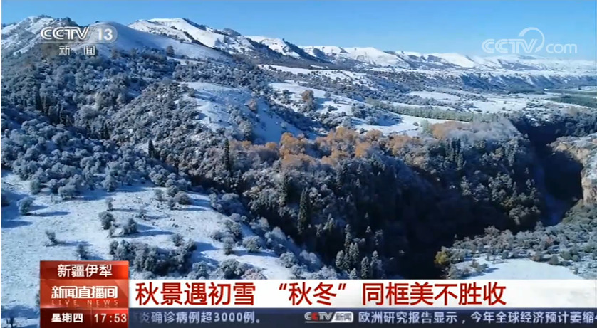 当秋景于白雪不期而遇 秋冬同框的伊犁河谷美不胜收3