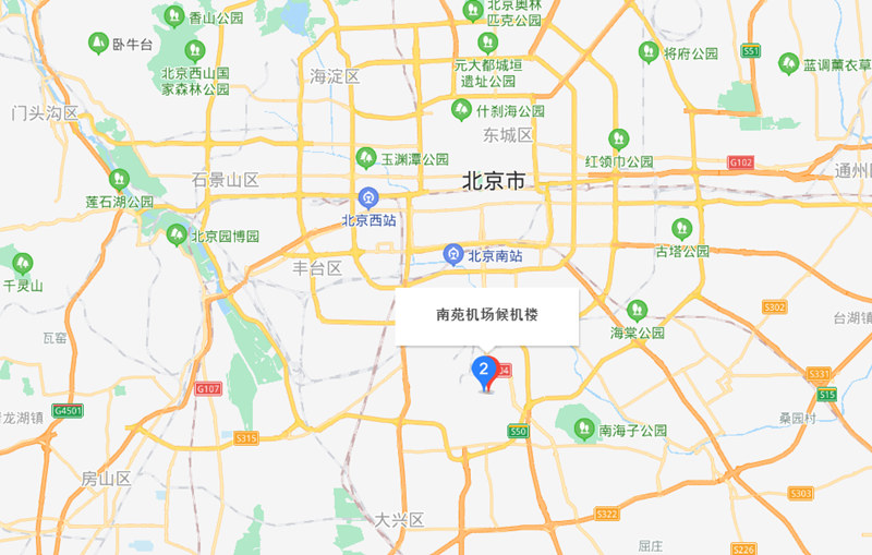 南苑机场在哪?南苑机场地图