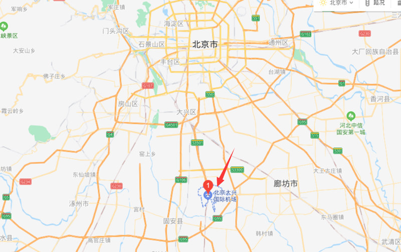 南苑机场关闭原因以及北京大兴机场位置地图