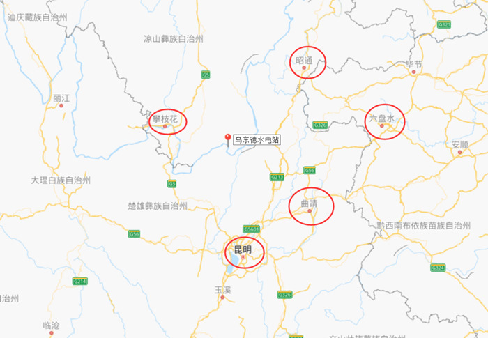 乌东德水电站地图