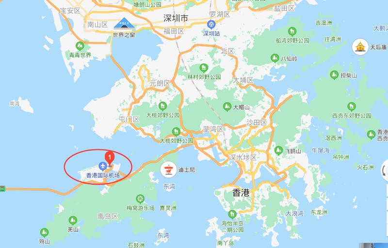 香港机场在哪里?香港机场地图