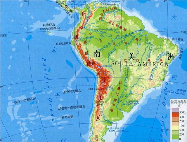 南美洲有哪些国家?南美洲地形图