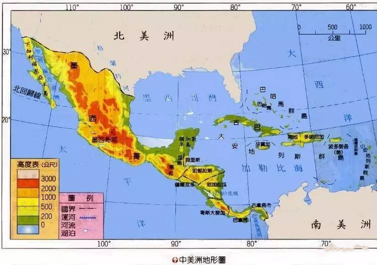 中美洲有哪些国家?中美洲国家分布地图2