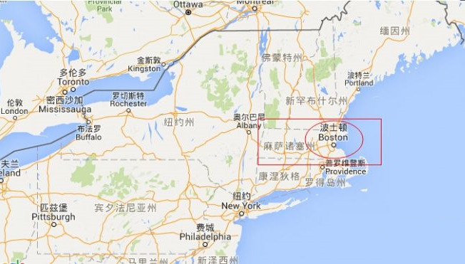 波士顿在美国哪个州？波士顿在美国位置地图