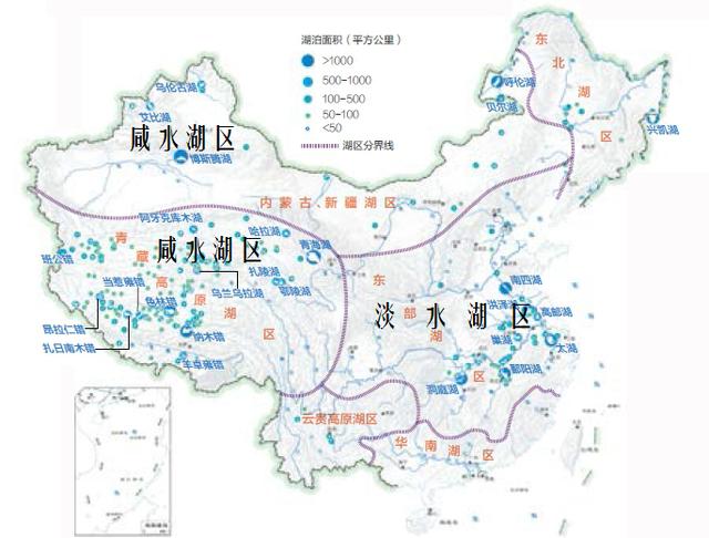 中国咸水湖分布图