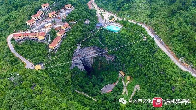 广西罗城棉花天坑 有美景也有刺激的游玩项目